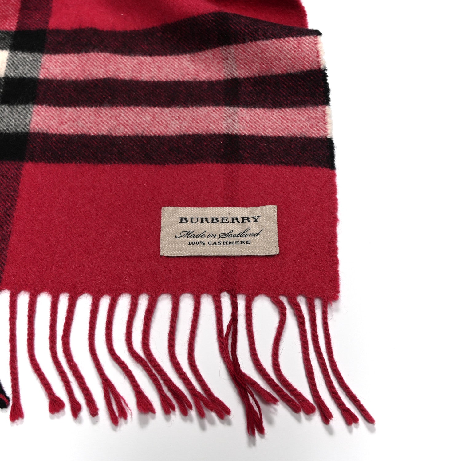 Burberry Cashmere Giant Check Fringe Scarf Rose Pink 3 of 3