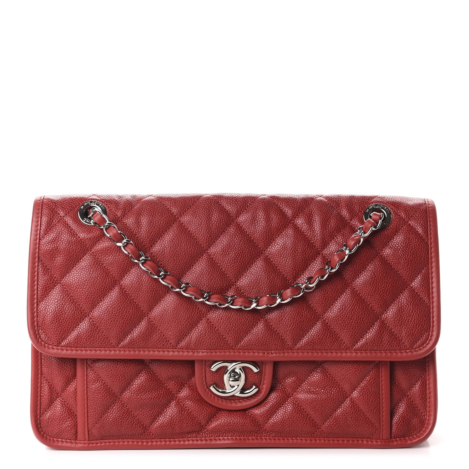 Chanel Caviar Quilted Large French Riviera Flap Red 1 of 10