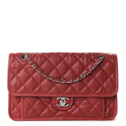 Chanel Caviar Quilted Large French Riviera Flap Red 1 of 10