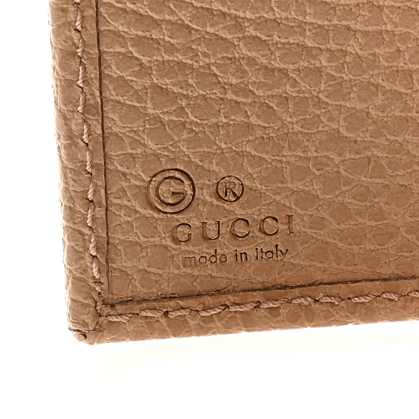 Dollar Calfskin Interlocking G French Wallet Camelia
