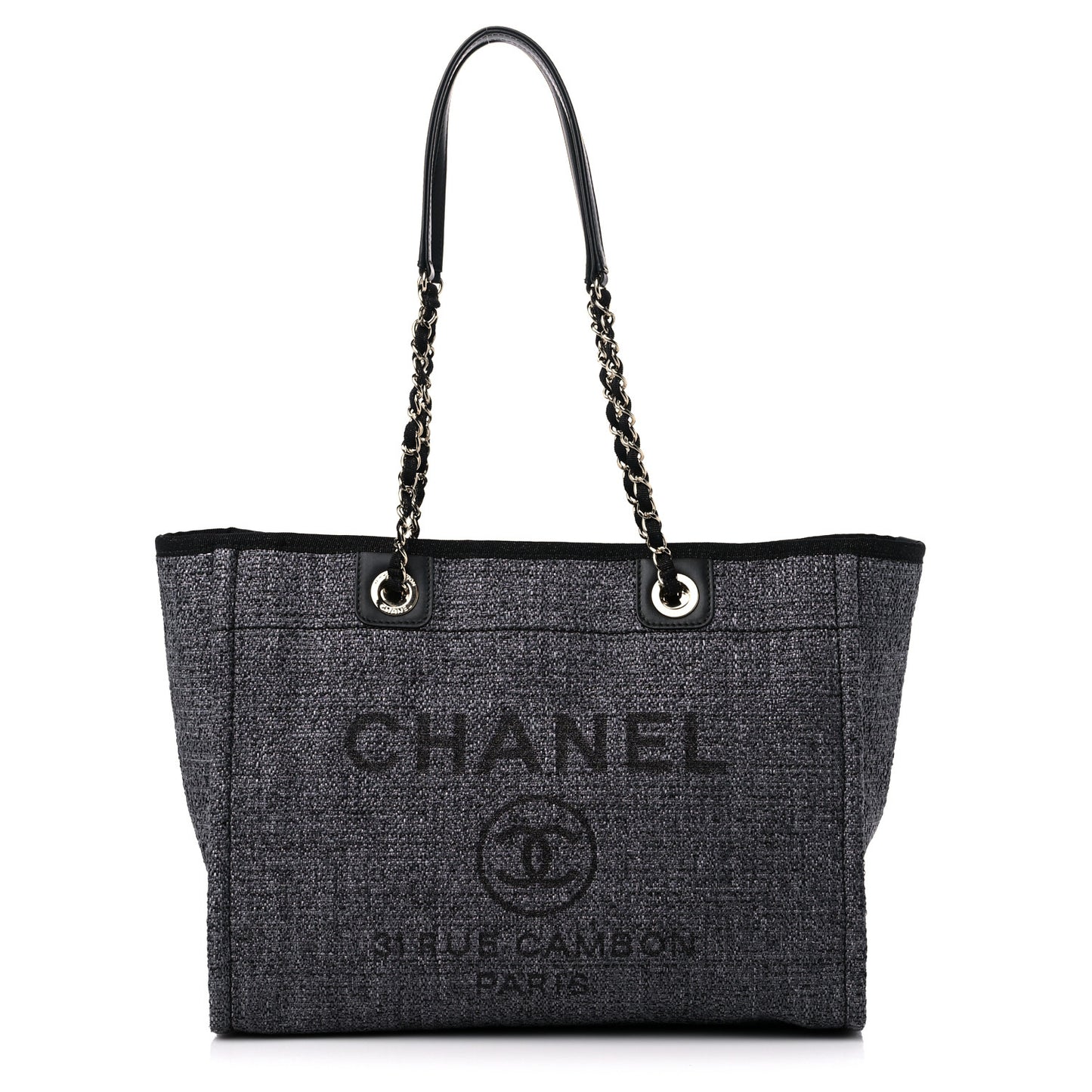 Lurex Boucle Small Deauville Tote Black