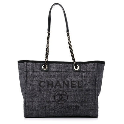 Chanel Lurex Boucle Small Deauville Tote Black 1 of 10