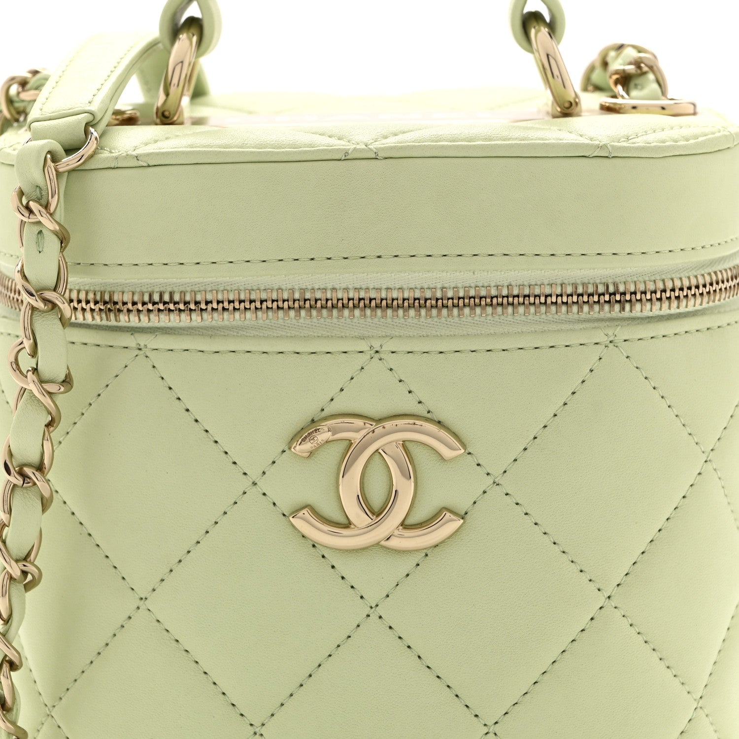 Chanel Lambskin Quilted Trendy Vanity Case Sea Green 8 of 10