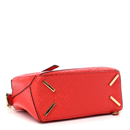 Loewe Calfskin Embossed Small Puzzle Bag Red 4 of 9