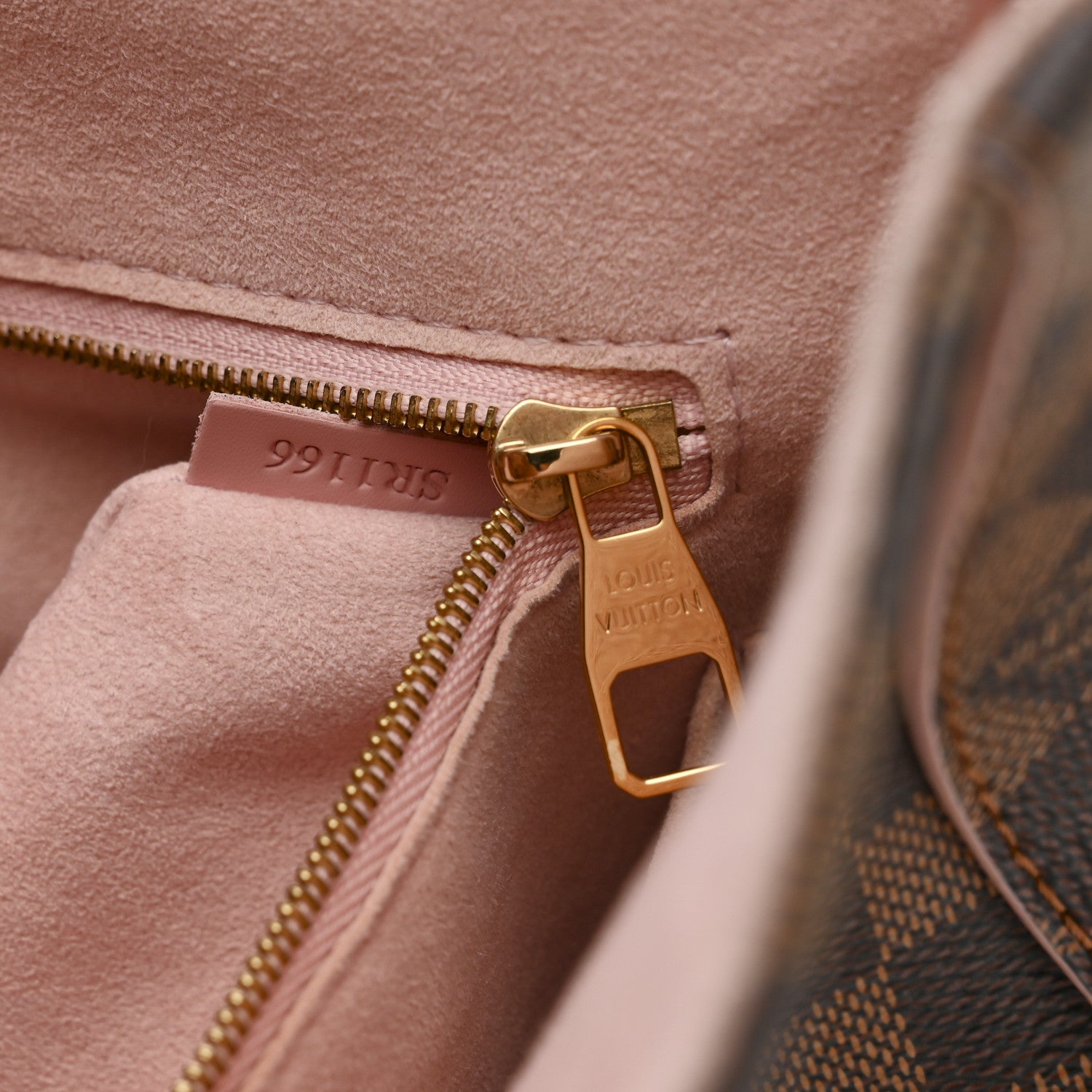Louis Vuitton Damier Ebene Caissa Hobo Rose Ballerine 7 of 16