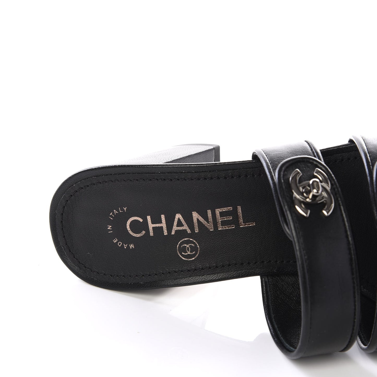 Lambskin CC Turnlock Sandals 36 Black