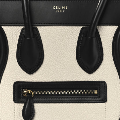Celine Bullhide Calfskin Micro Bi-Color Luggage Black White 7 of 9