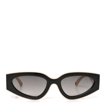 Chanel Acetate Cat Eye Sunglasses 6056 Black Beige 2 of 7