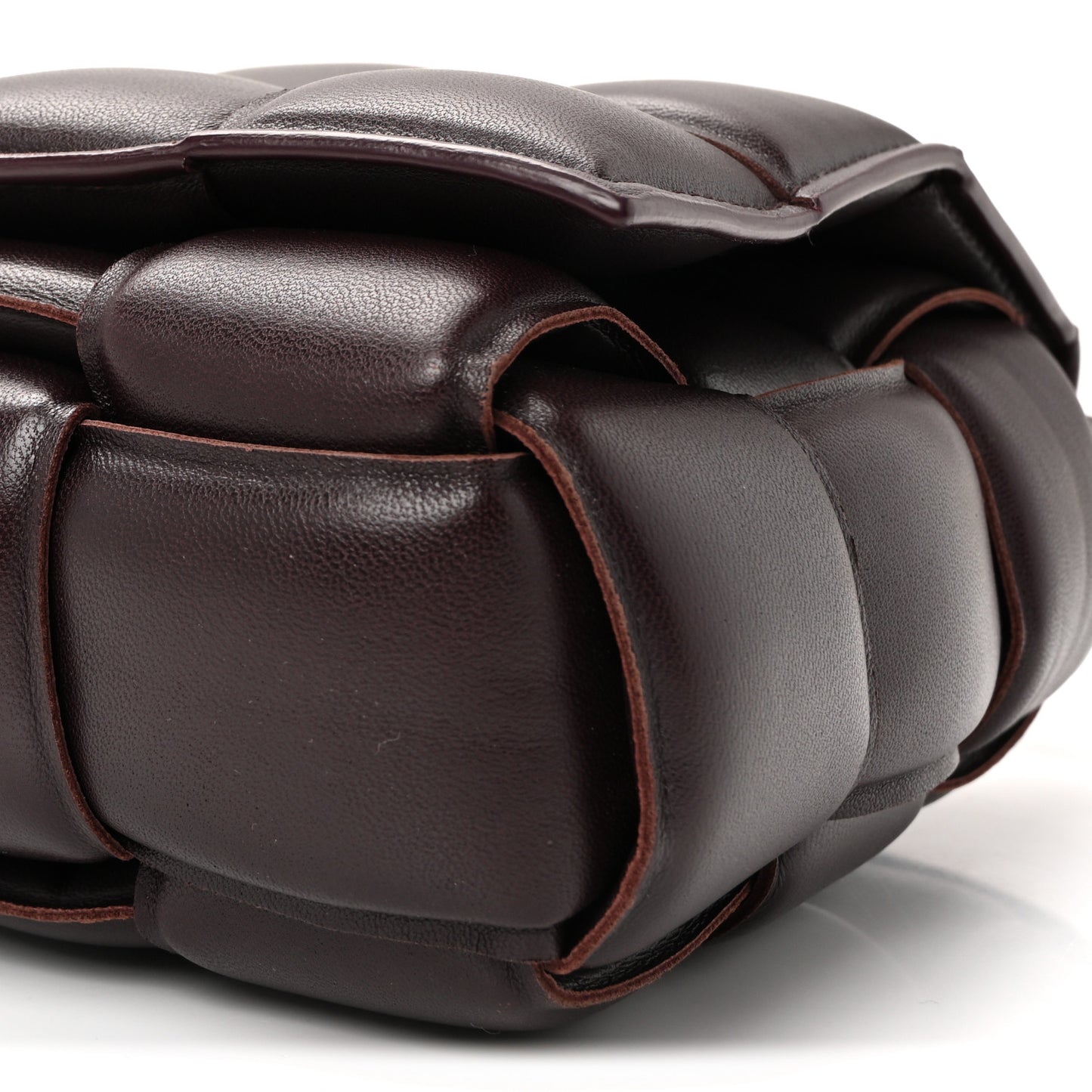 Nappa Maxi Intreccio Padded Cassette Crossbody Bag Grape