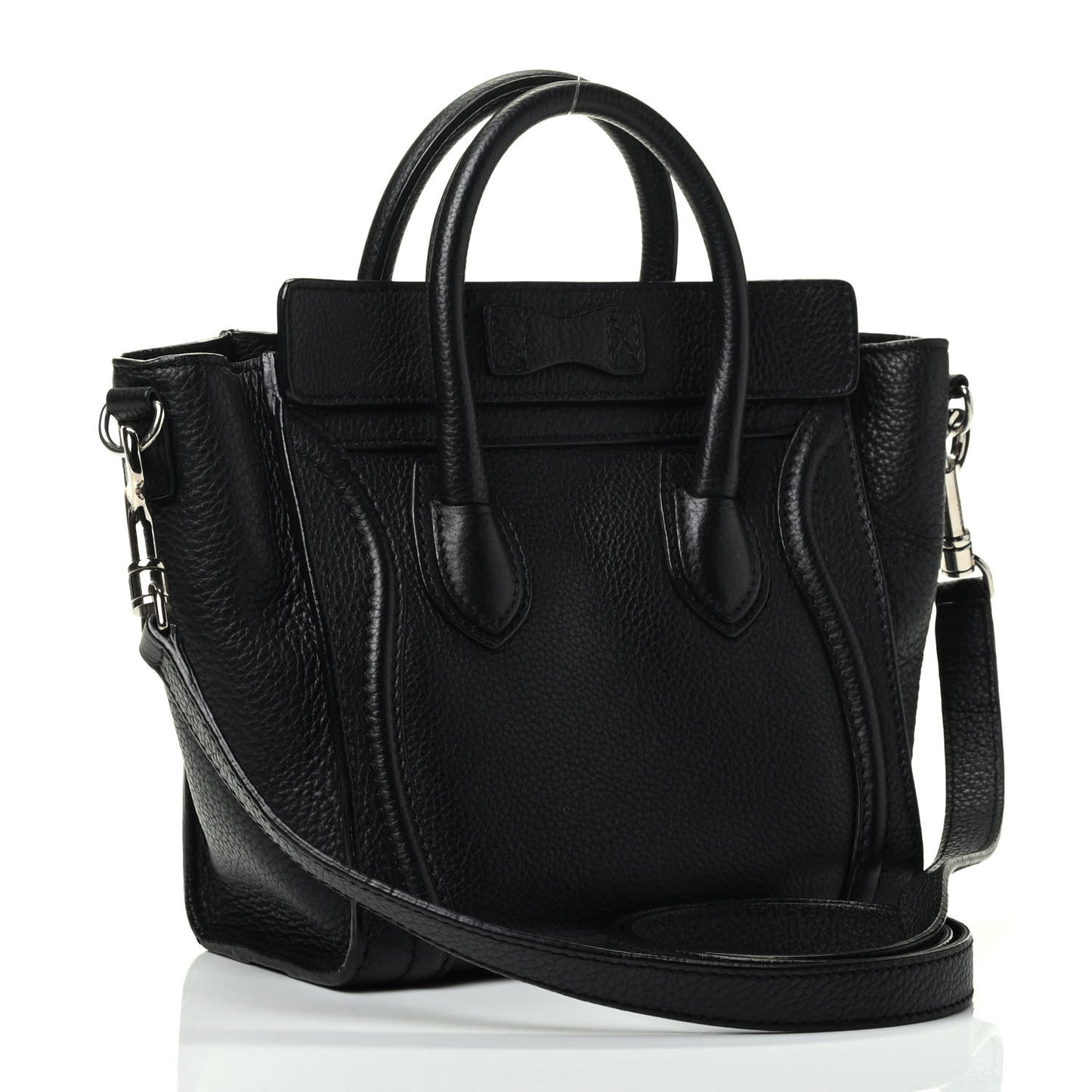 Drummed Calfskin Nano Luggage Black