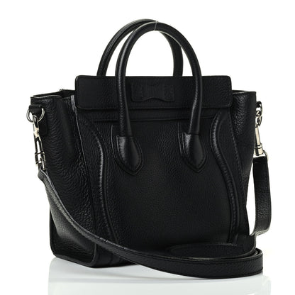 Celine Drummed Calfskin Nano Luggage Black 2 of 4