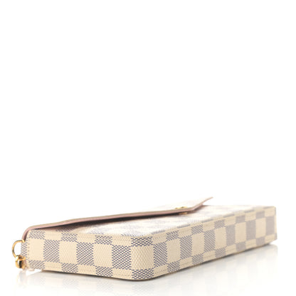 Louis Vuitton Damier Azur Pochette Felicie Chain Wallet Rose Ballerine 5 of 13