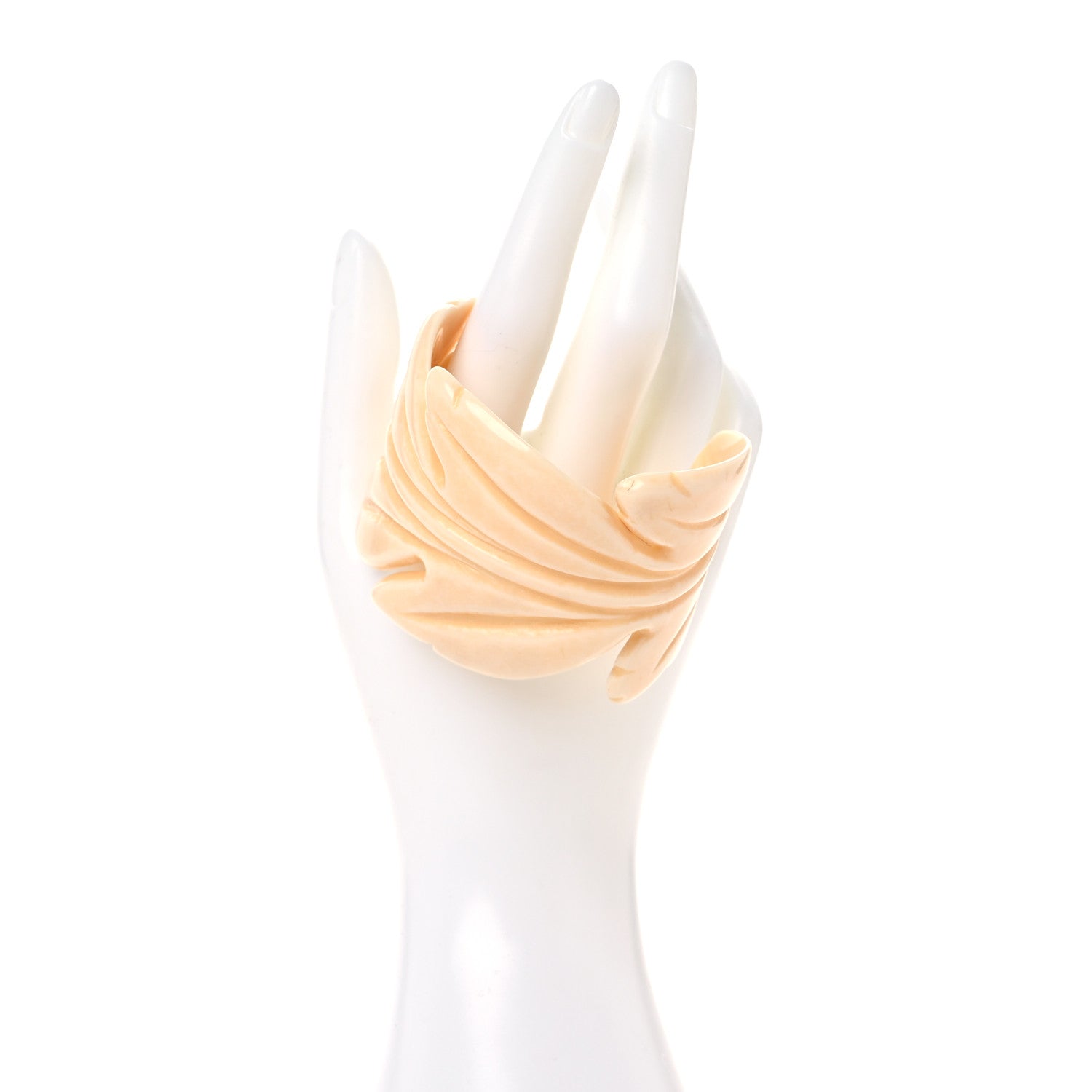Gucci Resin Leaf GG Cuff Bracelet M Ivory 2 of 6