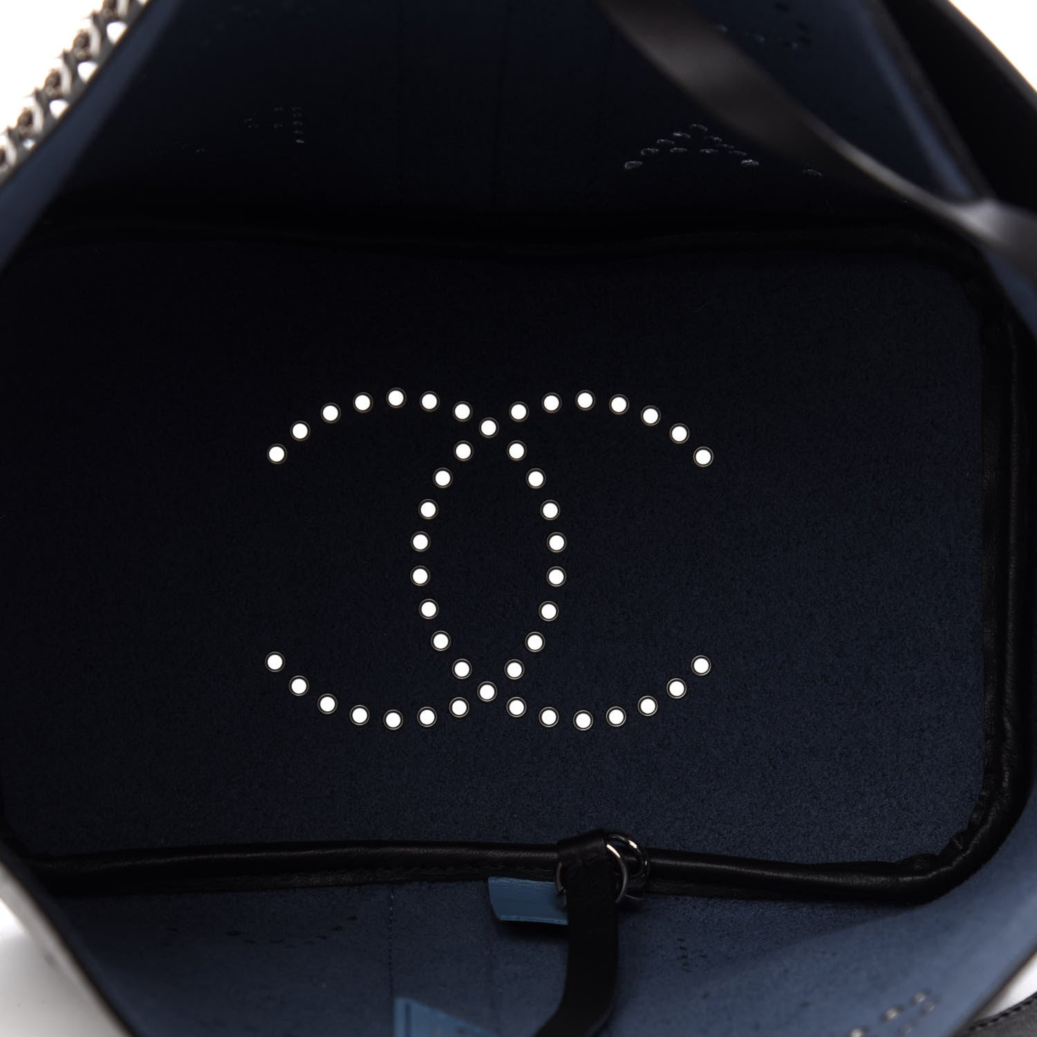 Chanel Calfskin Tweed Small Piercing Light Bucket Bag Black 6 of 11