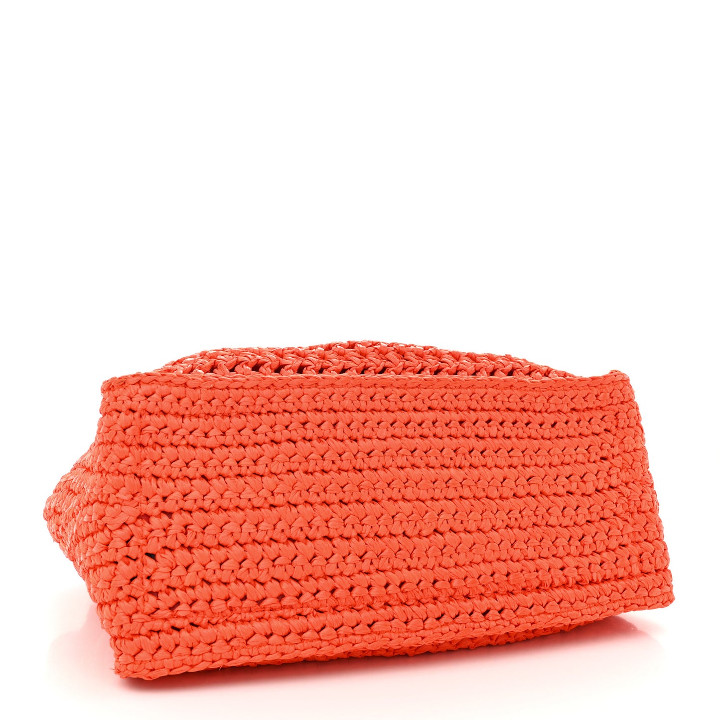 Braided Raffia Eco Alter Napa Perforated Logo Crossbody Bag Brick