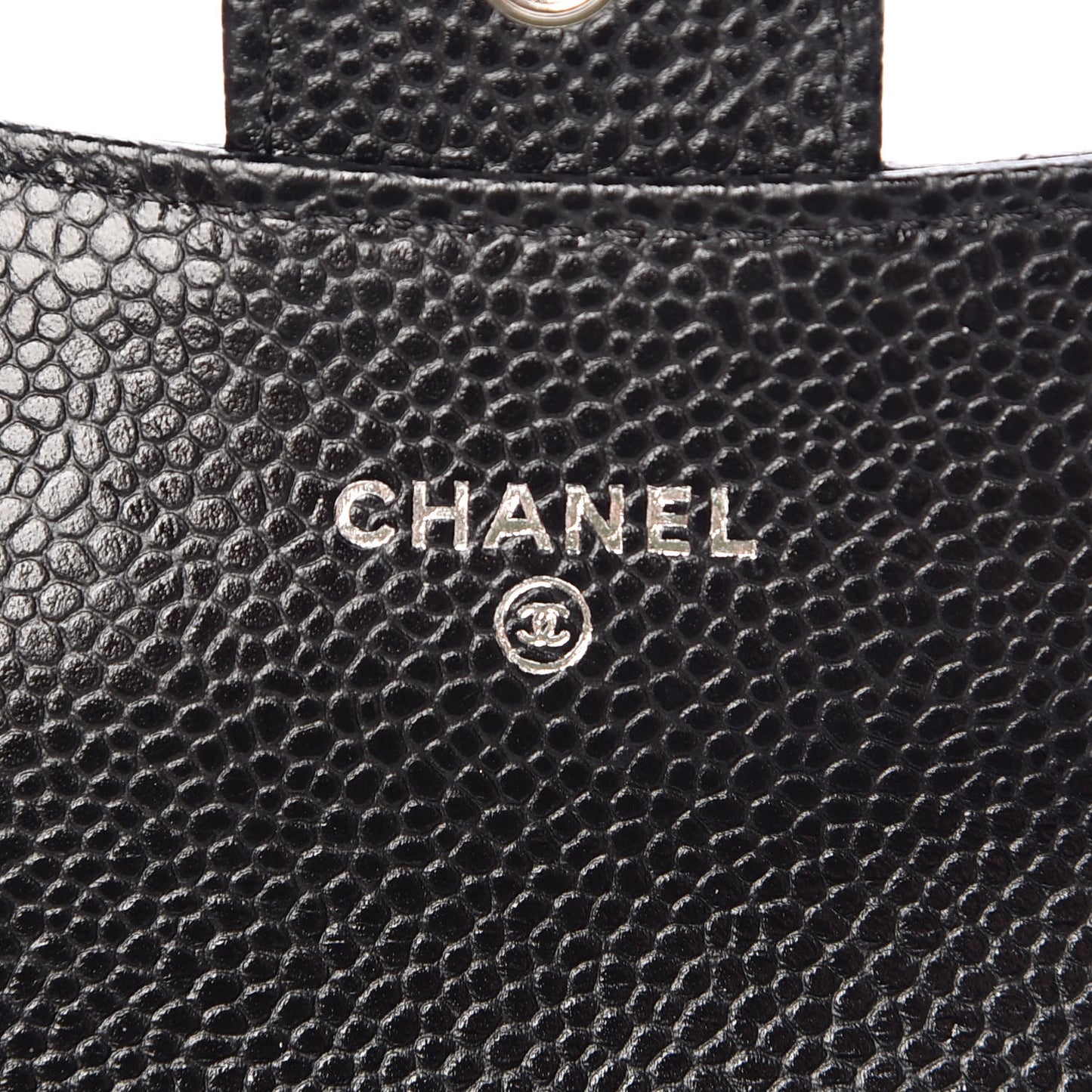 Caviar Quilted Flap Card Holder Black