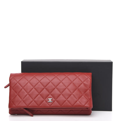 Chanel Lambskin Quilted CC Beauty Clutch Red 10 of 10