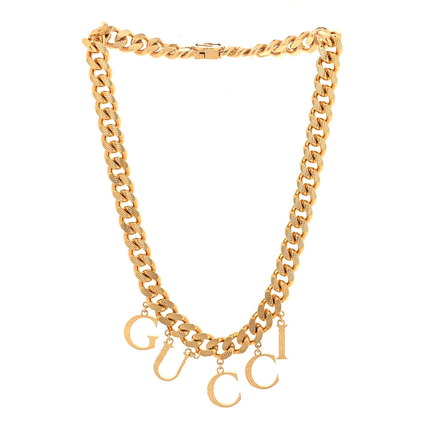 Gucci Script Choker Necklace Gold 3 of 4