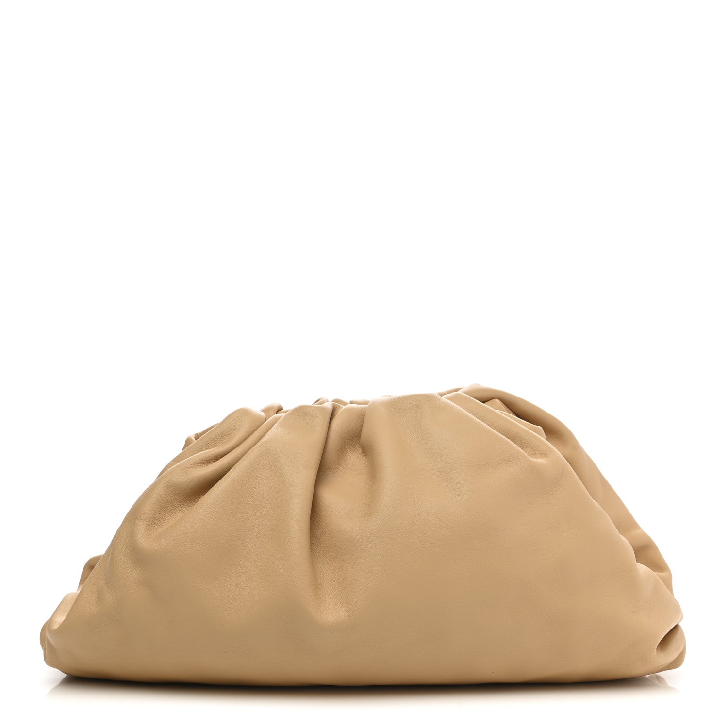 Bottega Veneta Smooth Butter Calf The Pouch Oversized Clutch Almond 1 of 9