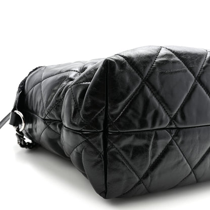 Chanel Glazed Calfskin Quilted Tweed Portobello Tote Black 9 of 10