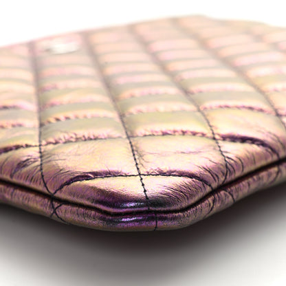 Chanel Iridescent Crumpled Calfskin CC Ripples Medium Cosmetic Case Purple 9 of 12