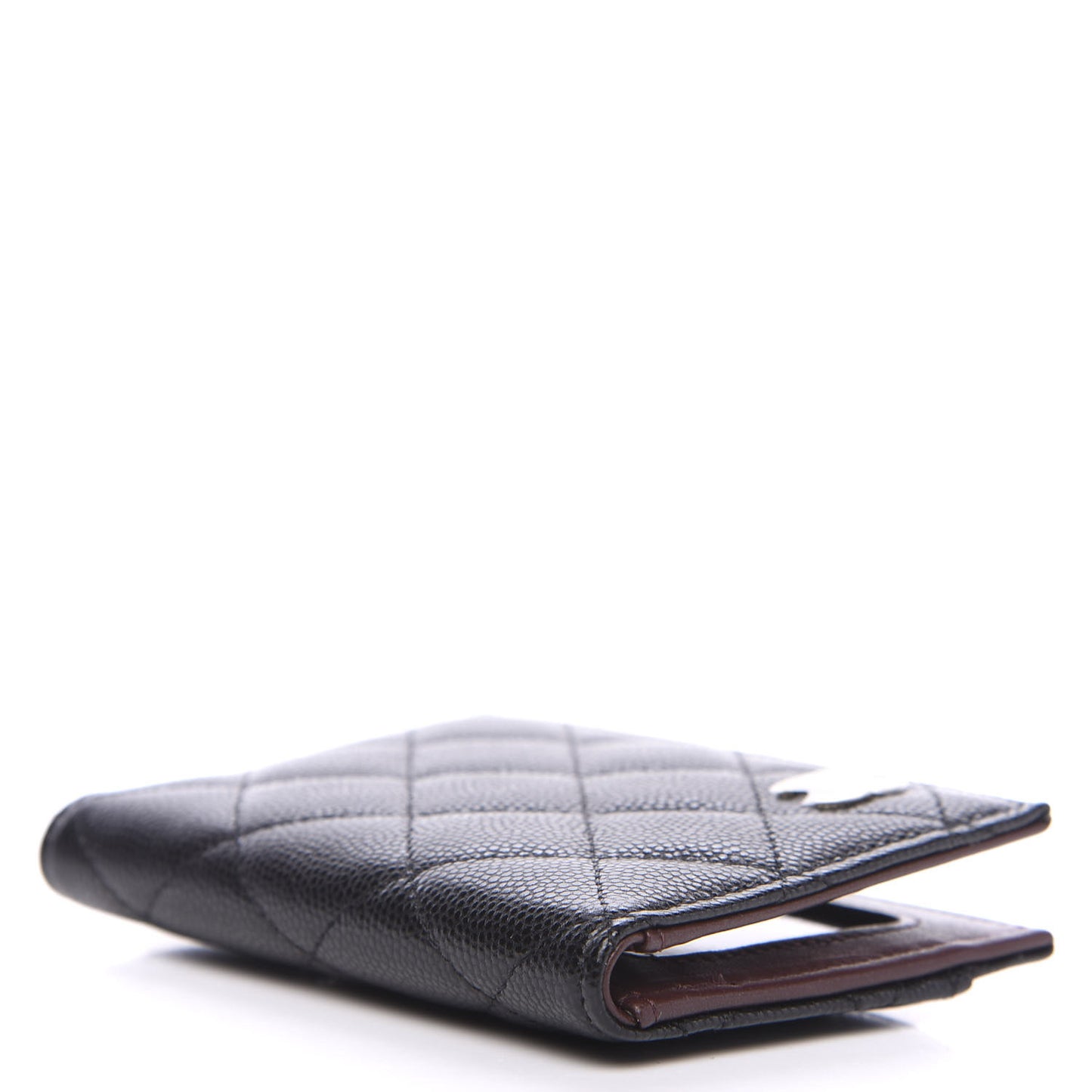 Caviar Quilted Card Holder Wallet Black