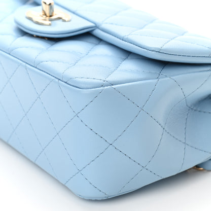 Chanel Lambskin Quilted Mini Rectangular Flap Light Blue 9 of 10