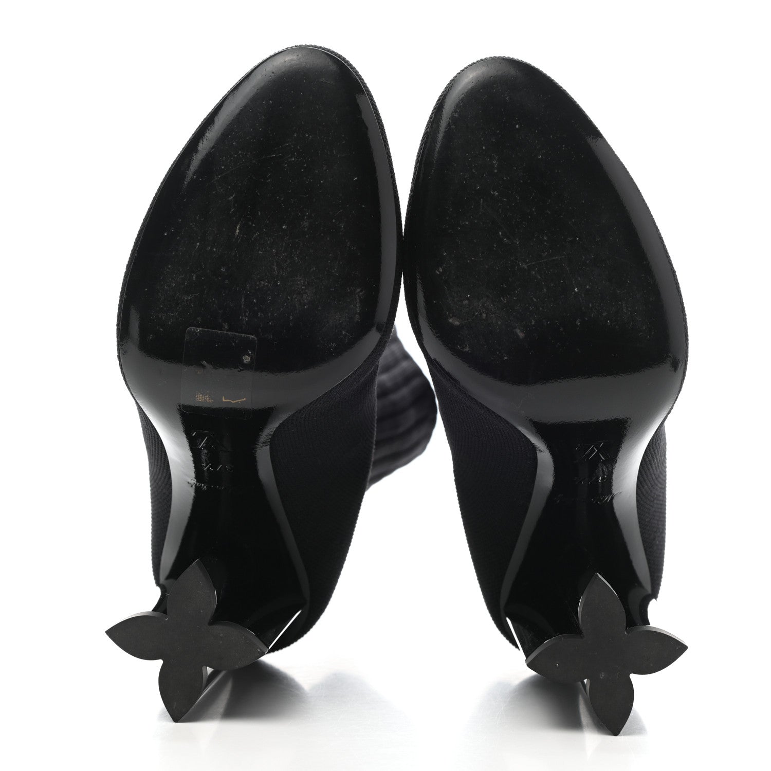 Louis Vuitton Stretch Fabric LV Black Heart Sock Ankle Boots 37.5 Black 5 of 8