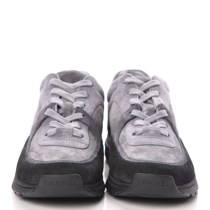 Chanel Suede Calfskin CC Sneakers 39 Grey 2 of 9