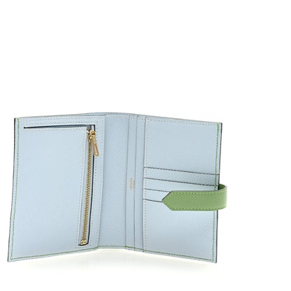 Hermes Epsom Verso Bearn Compact Wallet Vert Criquet Bleu Brume 5 of 6