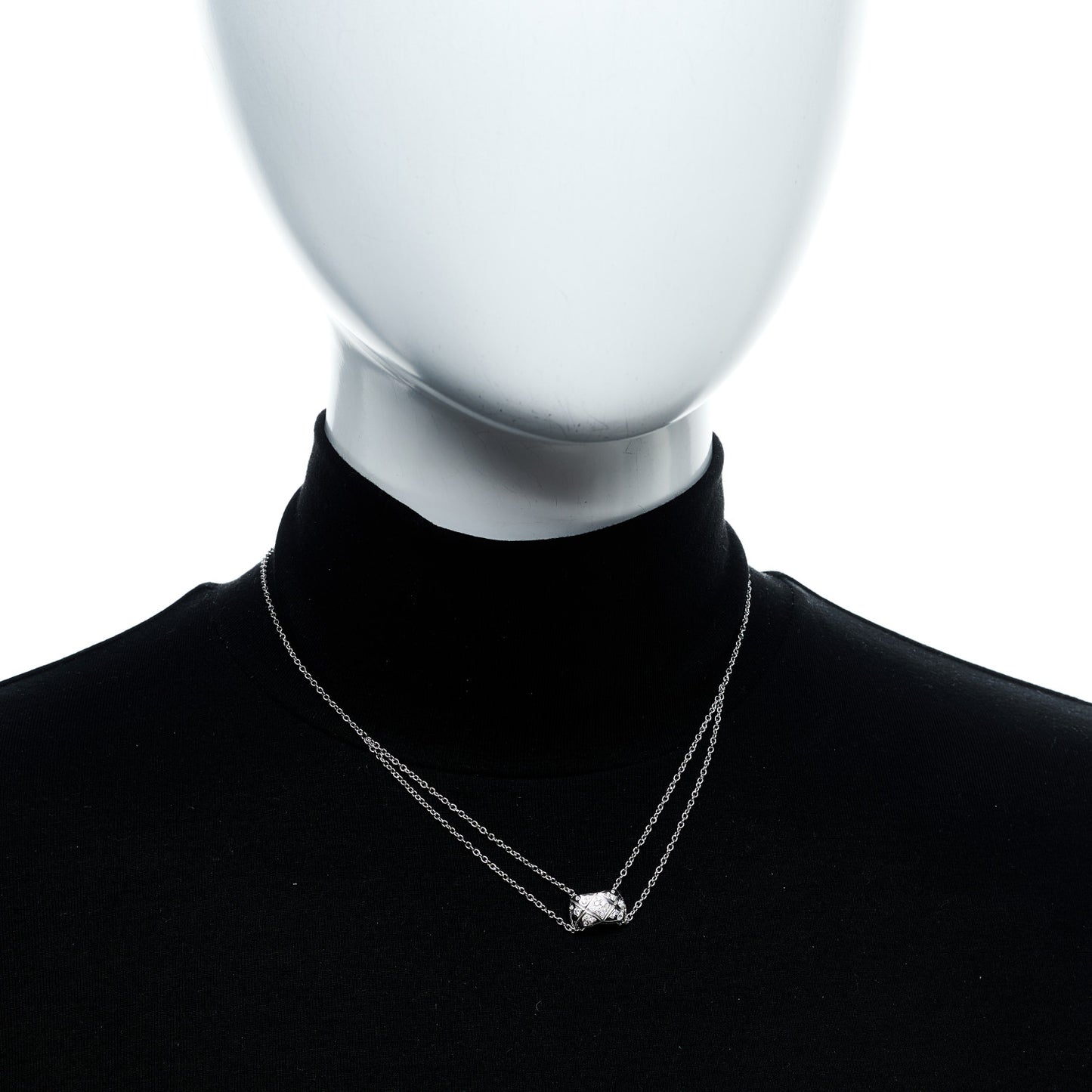 18K White Gold Diamond Coco Crush Necklace