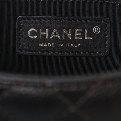 Chanel Metallic Goatskin Quilted Medium Rock In Rome Flap Charcoal 5 of 14