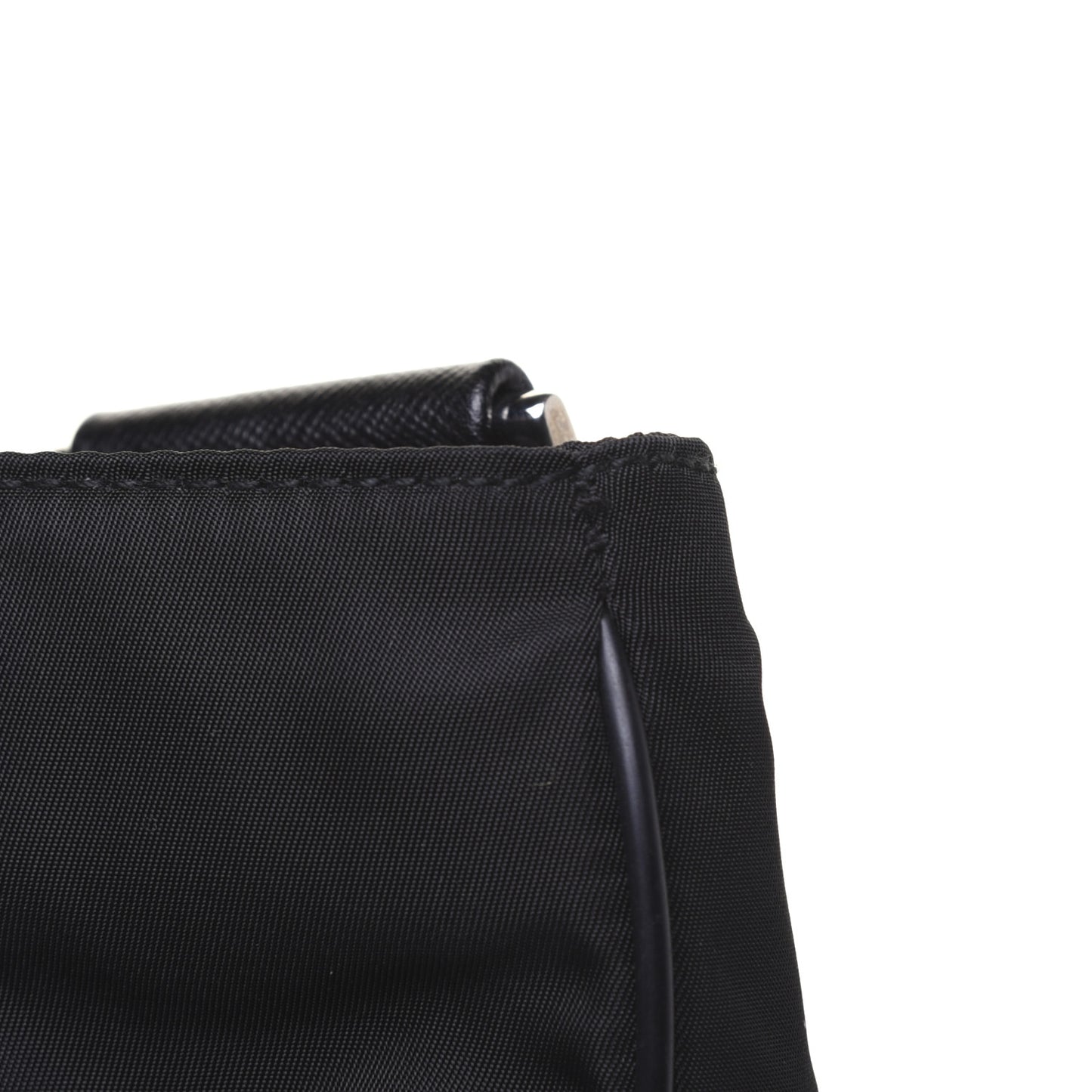Nylon Flat Messenger Bag Black