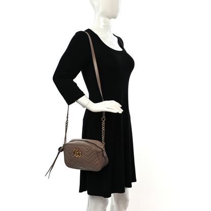 Gucci Calfskin Matelasse Small GG Marmont Chain Shoulder Bag Porcelain Rose 2 of 9