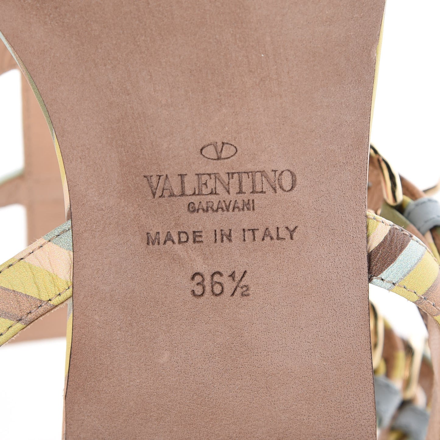 Calfskin Native Couture 1975 Rockstud Ankle Wrap Flat Thong Sandals 36.5 Multicolor
