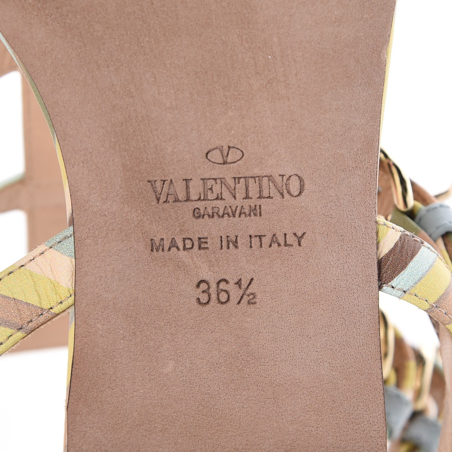 Valentino Garavani Calfskin Native Couture 1975 Rockstud Ankle Wrap Flat Thong Sandals 36.5 Multicolor 7 of 8