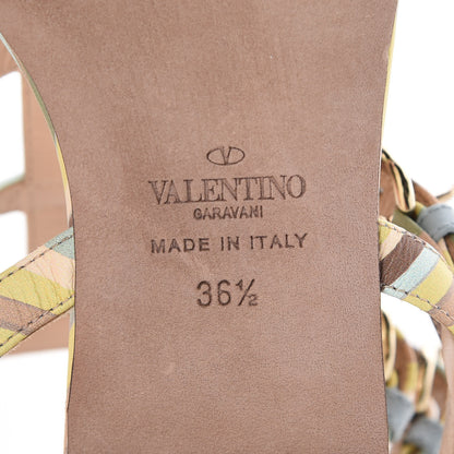 Valentino Garavani Calfskin Native Couture 1975 Rockstud Ankle Wrap Flat Thong Sandals 36.5 Multicolor 7 of 8