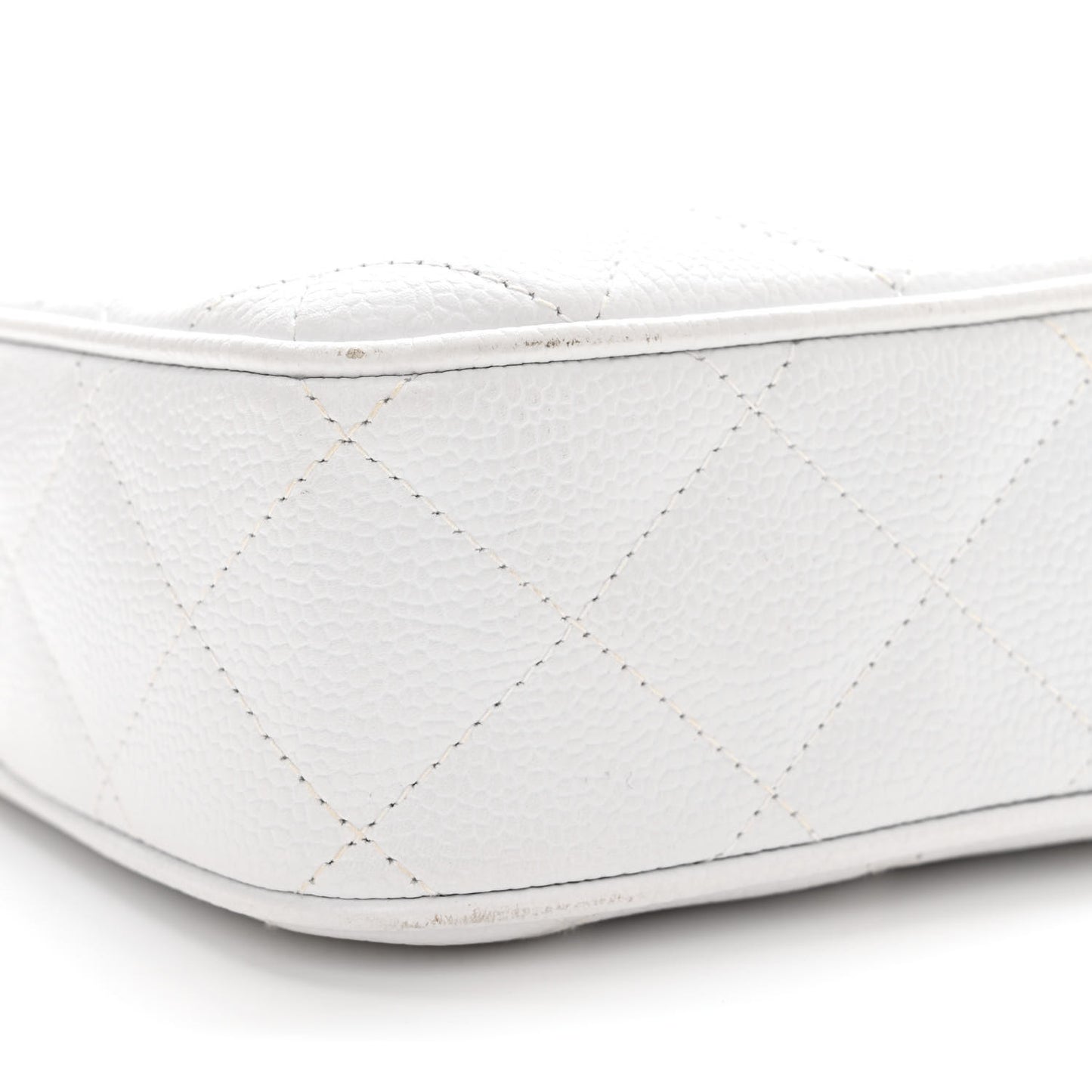Caviar Quilted Camera Case White