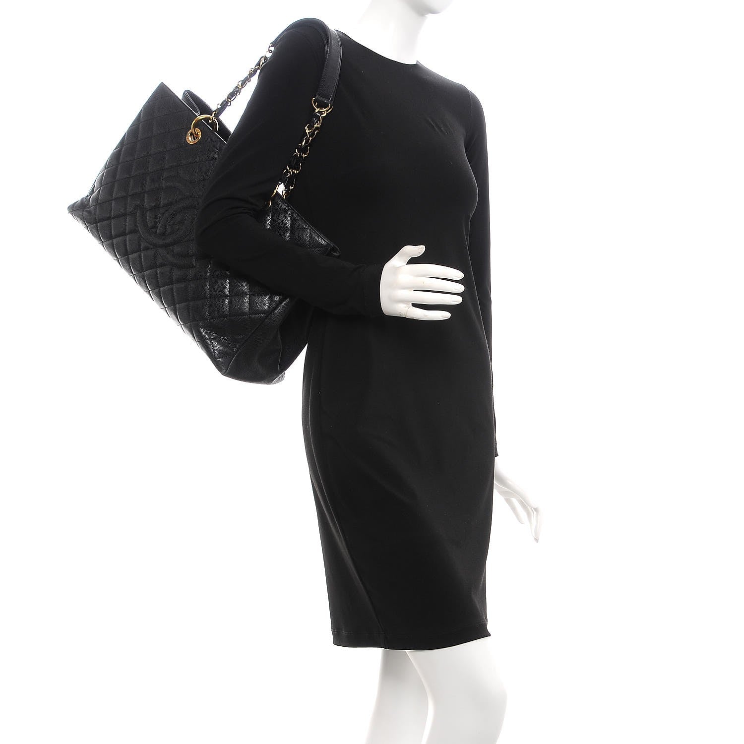 Chanel Caviar Quilted XL Grand Shopping Tote GST Black 2 of 13