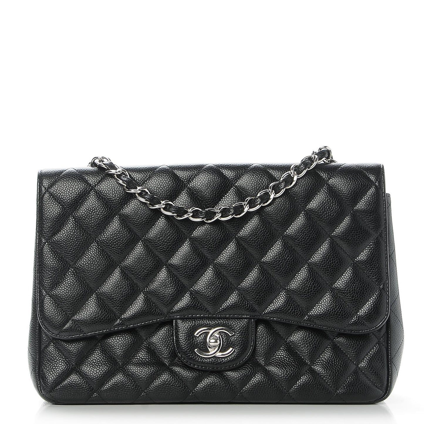 Caviar Quilted Jumbo Single Flap Black