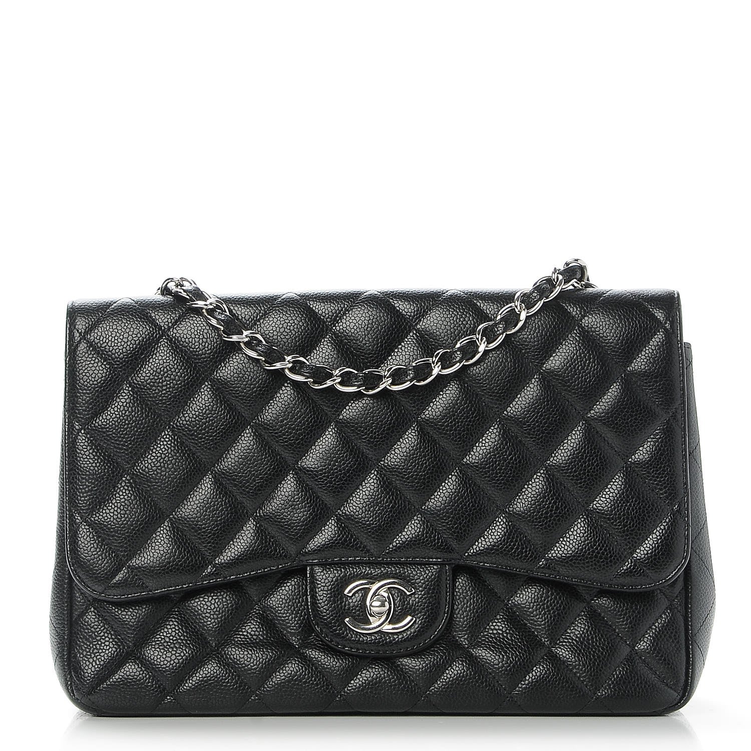 Chanel Caviar Quilted Jumbo Single Flap Black 1 of 8