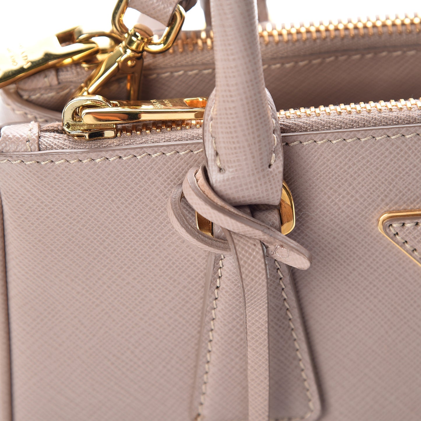 Saffiano Mini Galleria Double Zip Tote Cammeo
