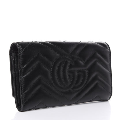 Gucci Calfskin Matelasse GG Marmont Continental Wallet Black 3 of 13