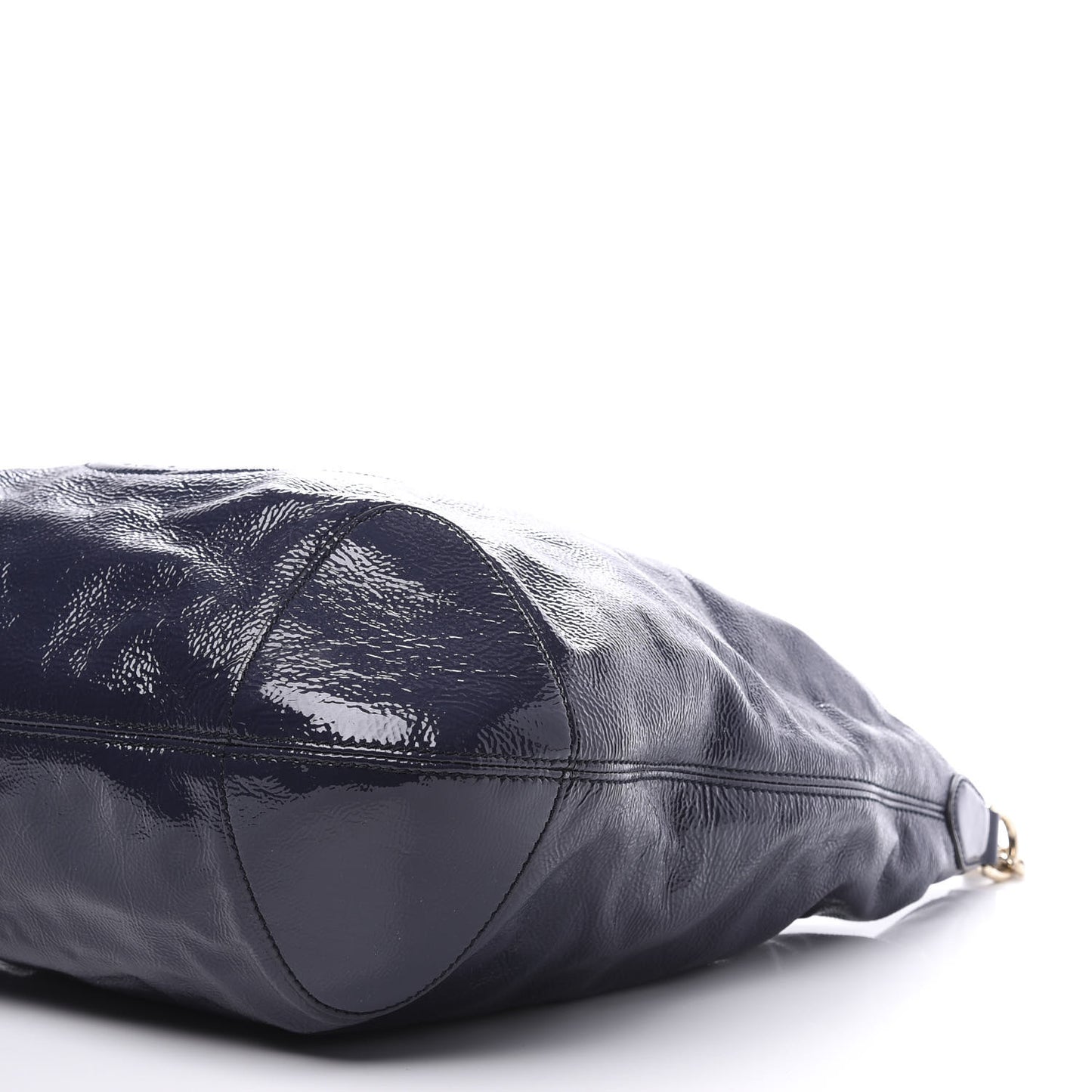 Patent Medium Soho Chain Hobo Uniform Blue