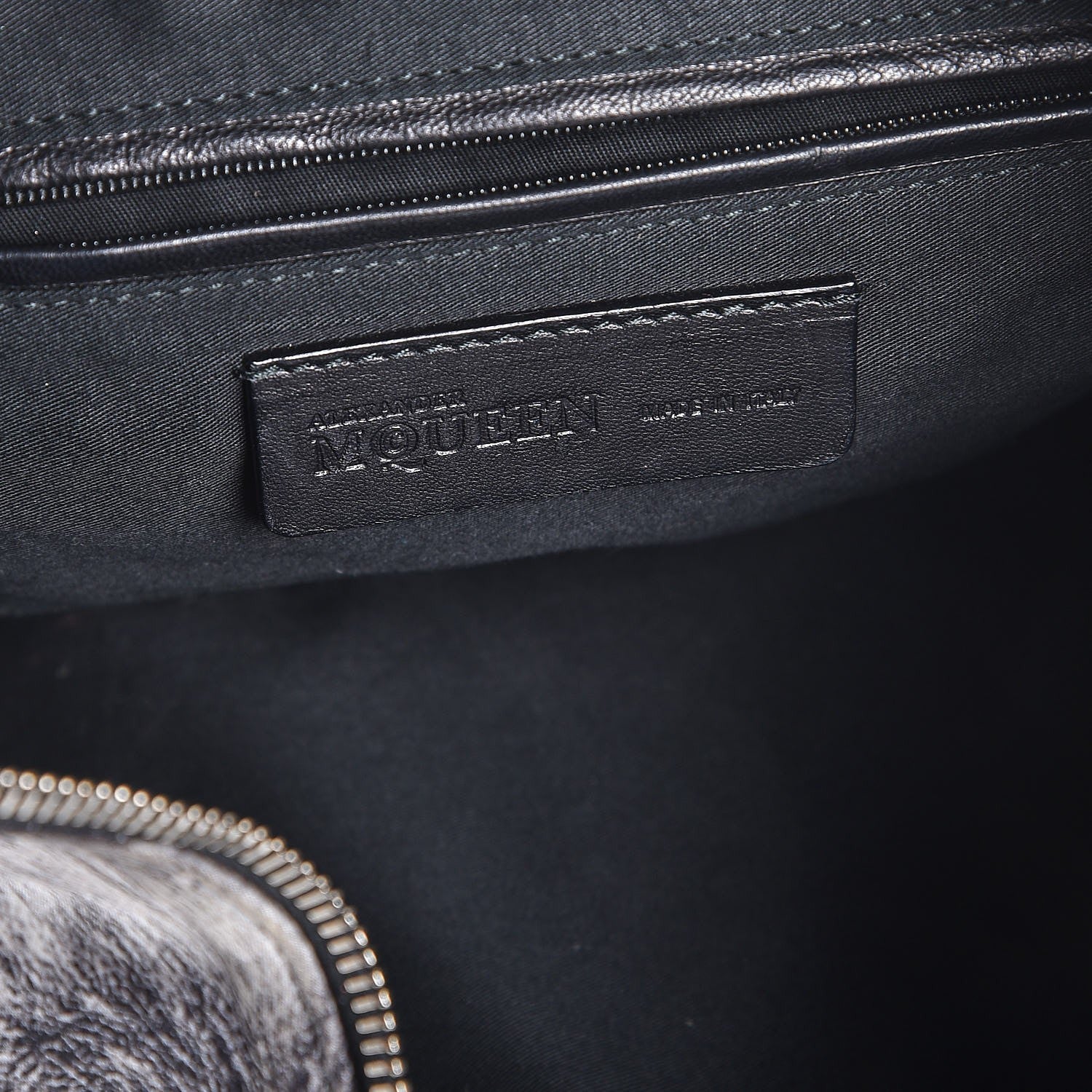 Alexander McQueen Silk Fur Print De Manta Clutch Black Grey 6 of 7
