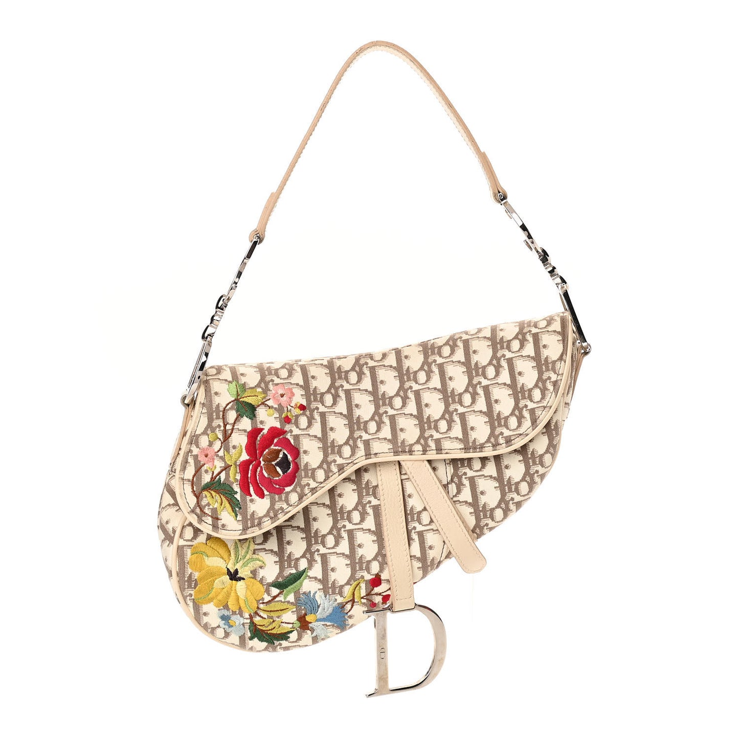 Monogram Vintage Flowers Saddle Bag Beige