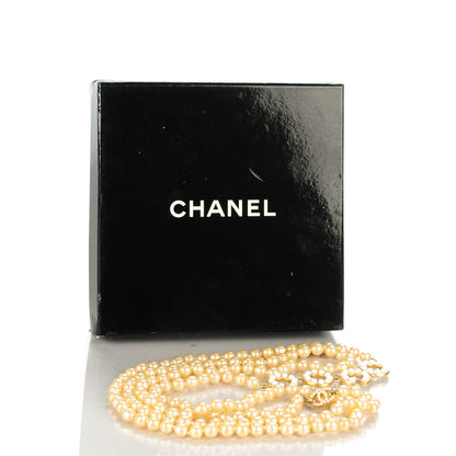 Chanel Pearl Coco Long Necklace Gold 3 of 5