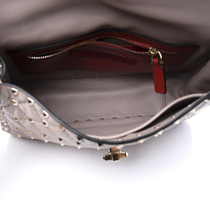 Valentino Garavani Lambskin Medium Rockstud Spike Shoulder Bag Poudre 4 of 8