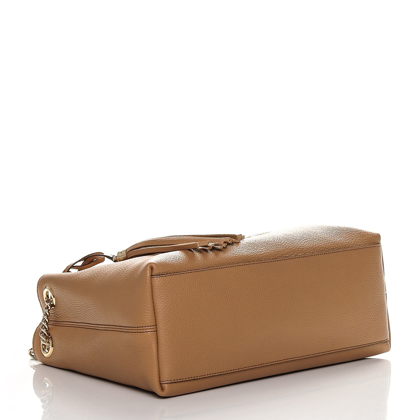 Pebbled Calfskin Medium Soho Chain Shoulder Bag Camelia