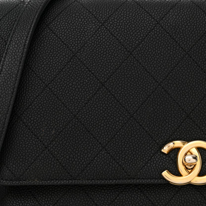 Chanel Grained Calfskin Stitched Flap Black 12 of 12